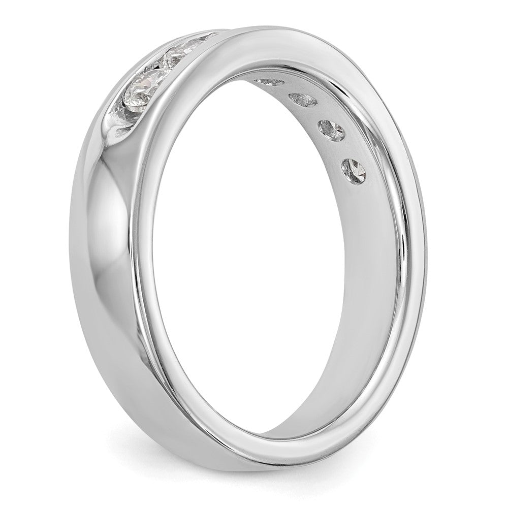14K White Gold 7-Stone Real Diamond Channel Band