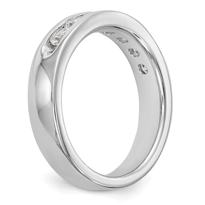 14K White Gold 7-Stone Real Diamond Channel Band
