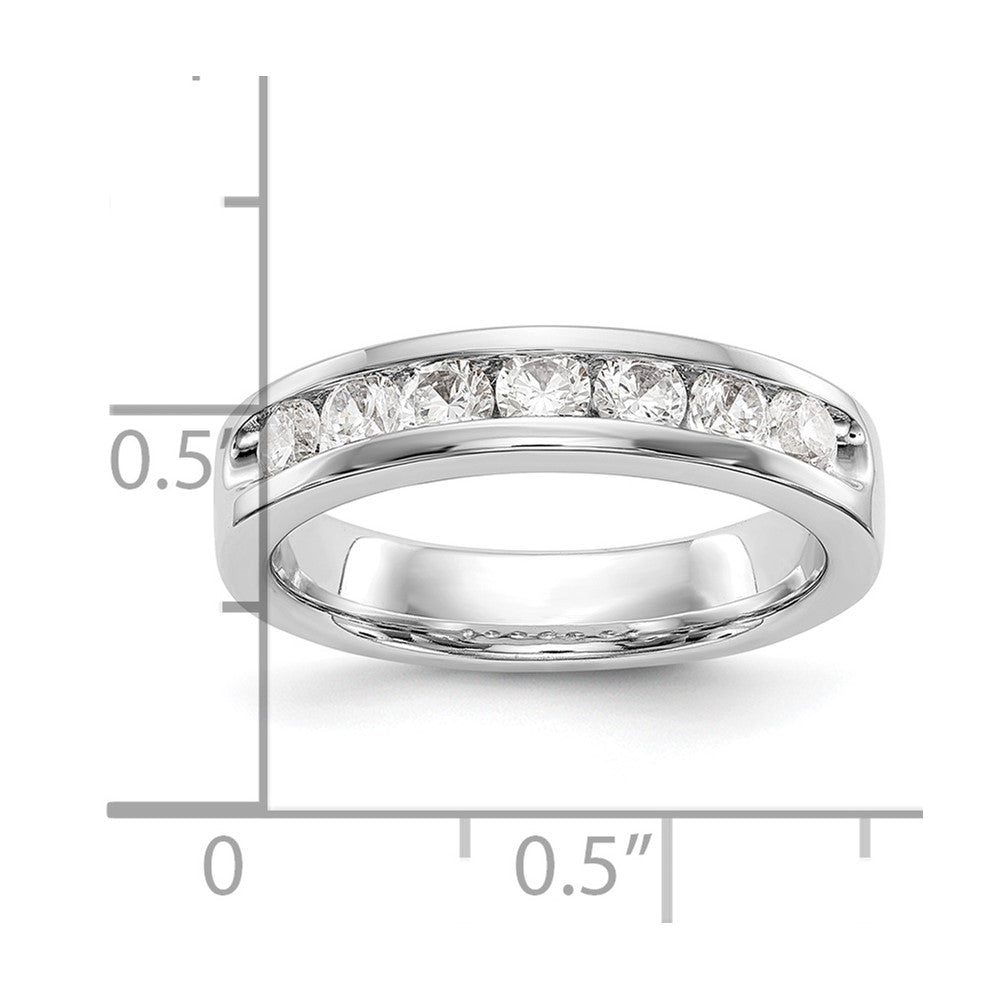 14K White Gold 7-Stone Real Diamond Channel Band