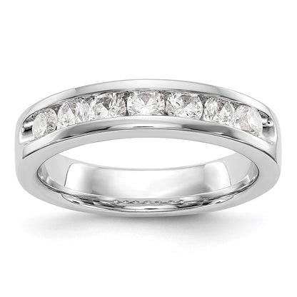 14K White Gold 7-Stone Real Diamond Channel Band