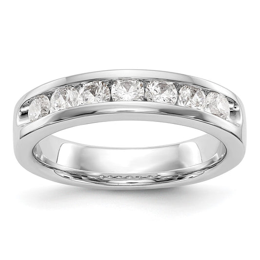 14k White Gold 7-Stone 3/4 carat Round Diamond Complete Channel Band