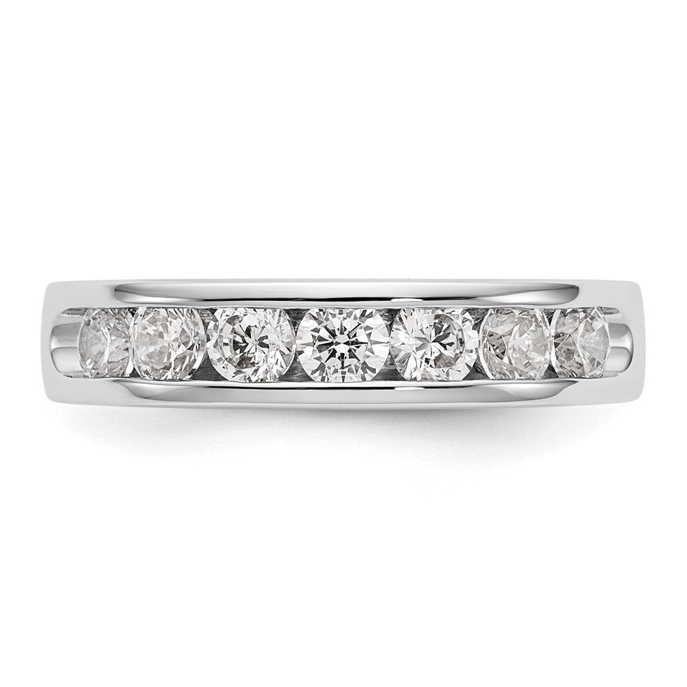 0.98ct. CZ Solid Real 14K White Gold 7-3.3mm Stone Channel Wedding Band Ring