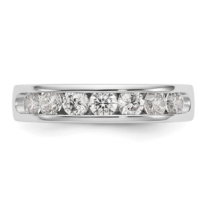 0.98ct. CZ Solid Real 14K White Gold 7-3.3mm Stone Channel Wedding Band Ring