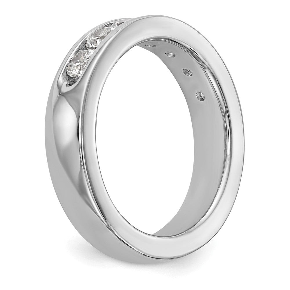 0.98ct. CZ Solid Real 14K White Gold 7-3.3mm Stone Channel Wedding Band Ring