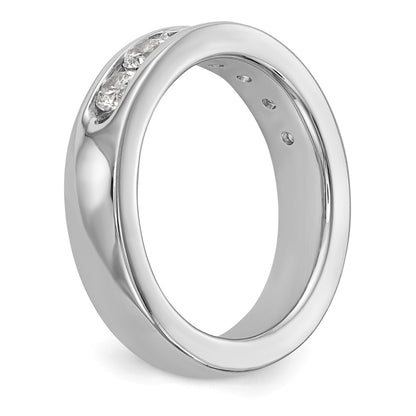 0.98ct. CZ Solid Real 14K White Gold 7-3.3mm Stone Channel Wedding Band Ring