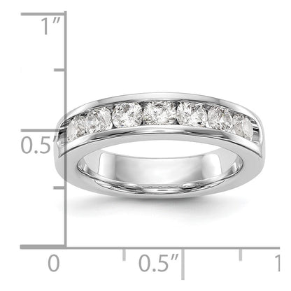 0.98ct. CZ Solid Real 14K White Gold 7-3.3mm Stone Channel Wedding Band Ring