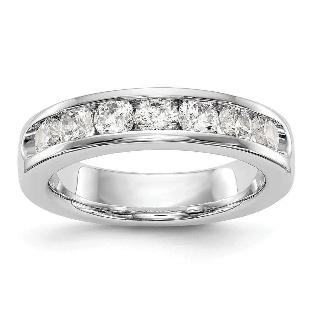 0.98ct. CZ Solid Real 14K White Gold 7-3.3mm Stone Channel Wedding Band Ring