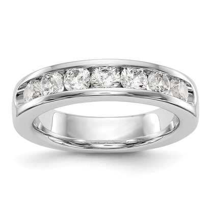 0.98ct. CZ Solid Real 14K White Gold 7-3.3mm Stone Channel Wedding Band Ring