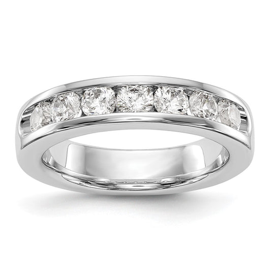 0.98ct. CZ Solid Real 14K White Gold 7-3.3mm Stone Channel Wedding Band Ring