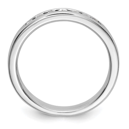 0.20ct. CZ Solid Real 14K White Gold 7-Stone Channel Wedding Band Ring