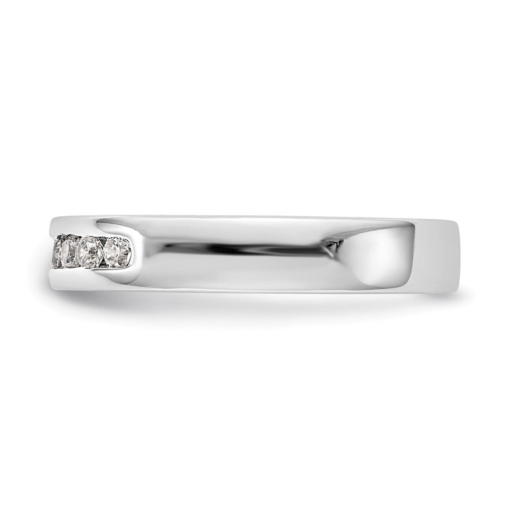 0.20ct. CZ Solid Real 14K White Gold 7-Stone Channel Wedding Band Ring