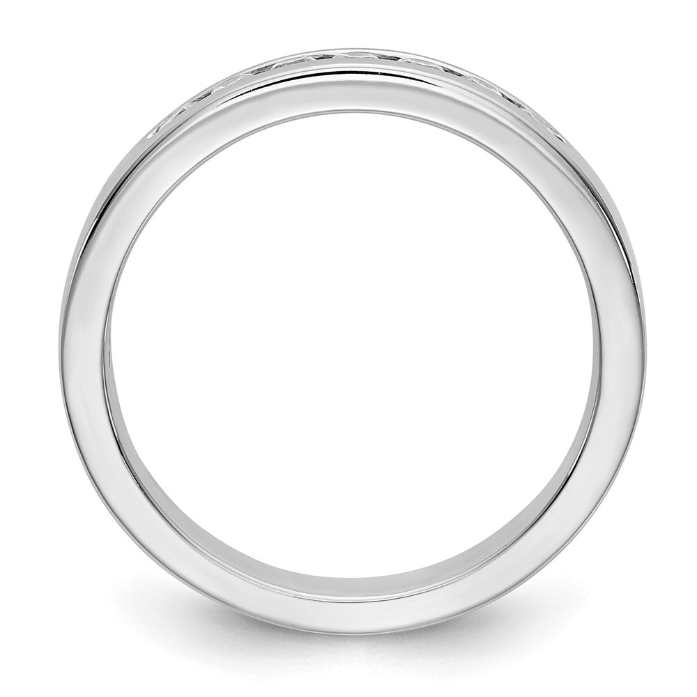 0.27ct. CZ Solid Real 14K White Gold 7-Stone Channel Wedding Band Ring