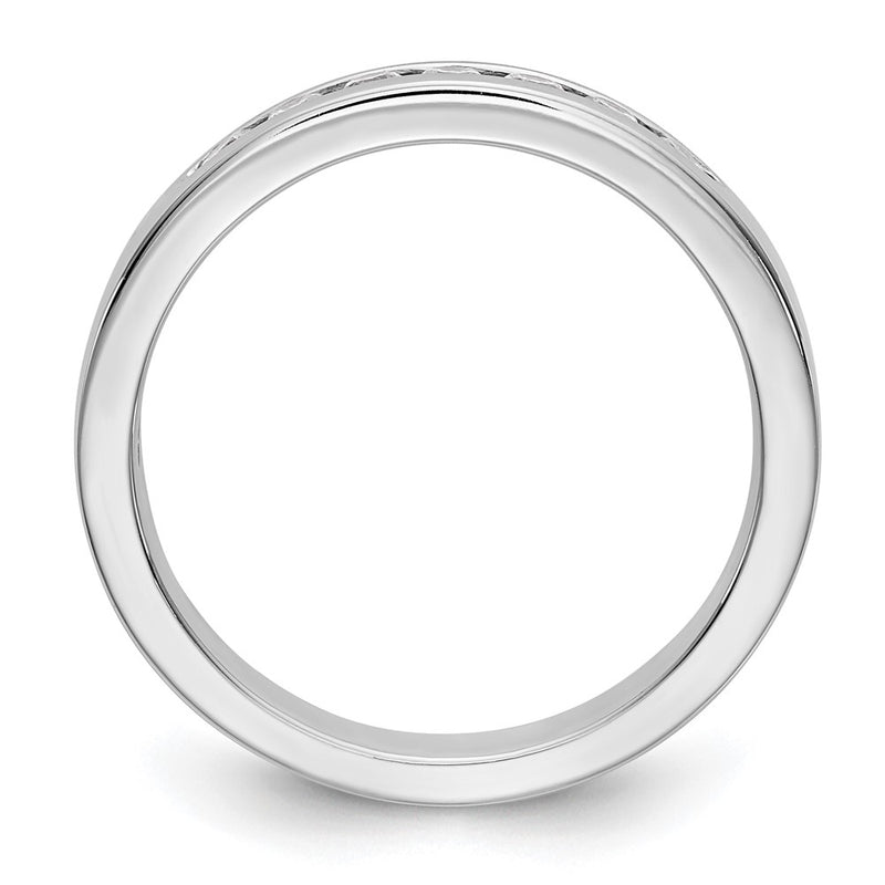 14K White Gold 7-Stone Real Diamond Channel Band