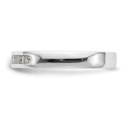 0.27ct. CZ Solid Real 14K White Gold 7-2.1mm Stone  Channel Wedding Band Ring