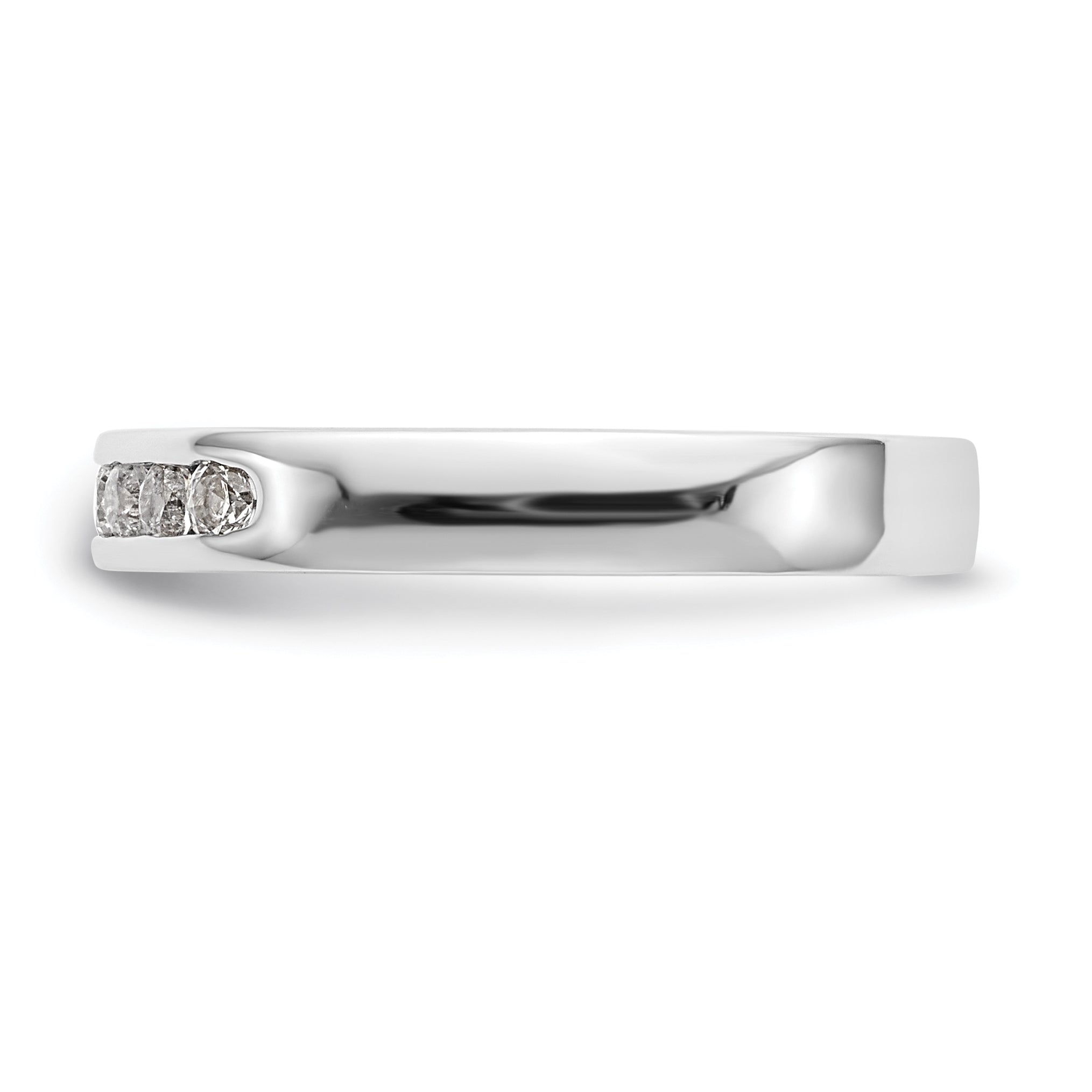 0.27ct. CZ Solid Real 14K White Gold 7-Stone Channel Wedding Band Ring