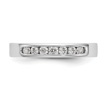 0.27ct. CZ Solid Real 14K White Gold 7-Stone Channel Wedding Band Ring