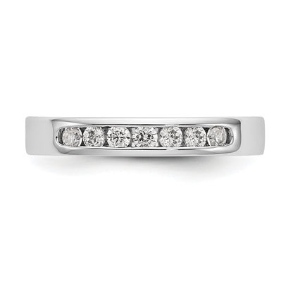 0.27ct. CZ Solid Real 14K White Gold 7-Stone Channel Wedding Band Ring