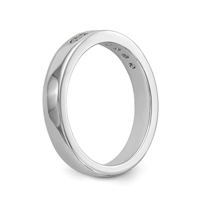 0.27ct. CZ Solid Real 14K White Gold 7-Stone Channel Wedding Band Ring