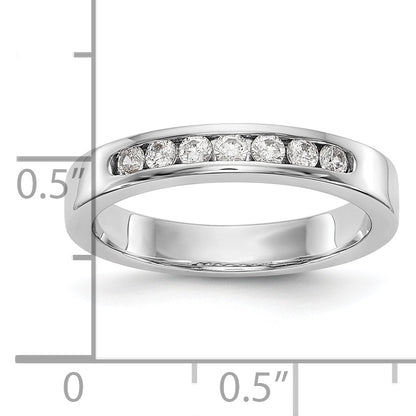 0.27ct. CZ Solid Real 14K White Gold 7-Stone Channel Wedding Band Ring