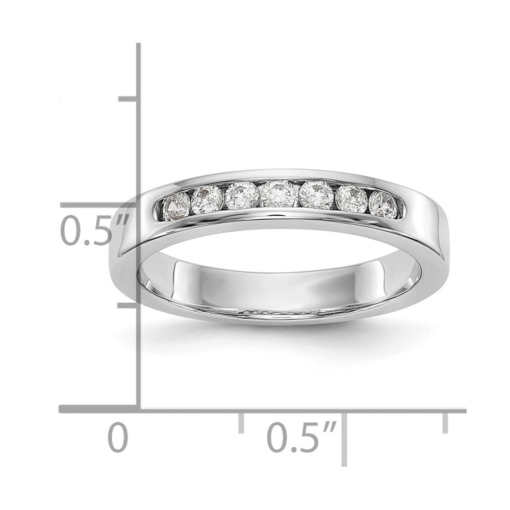 0.27ct. CZ Solid Real 14K White Gold 7-2.1mm Stone  Channel Wedding Band Ring