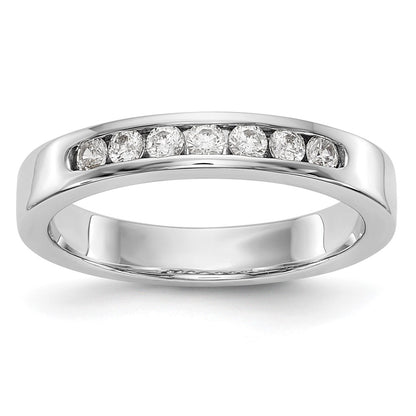 0.27ct. CZ Solid Real 14K White Gold 7-Stone Channel Wedding Band Ring