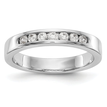 0.27ct. CZ Solid Real 14K White Gold 7-Stone Channel Wedding Band Ring