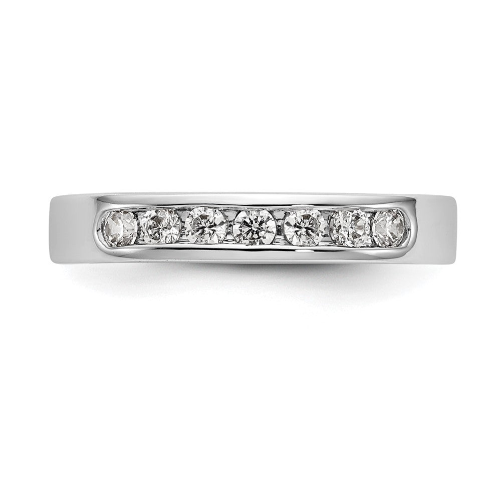 0.35ct. CZ Solid Real 14K White Gold 7-2.3mm Stone Channel Wedding Band Ring