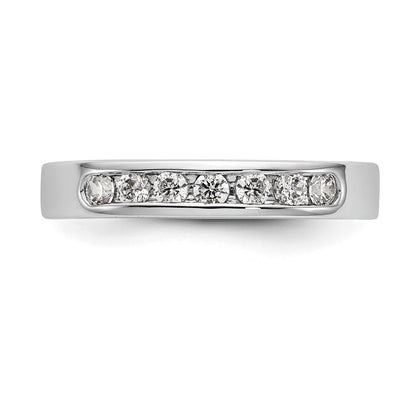 0.35ct. CZ Solid Real 14K White Gold 7-2.3mm Stone Channel Wedding Band Ring
