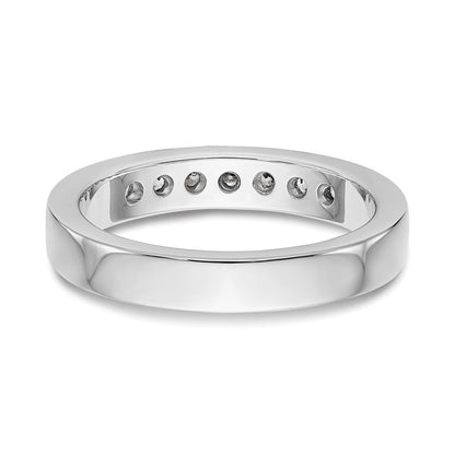 0.35ct. CZ Solid Real 14K White Gold 7-2.3mm Stone Channel Wedding Band Ring