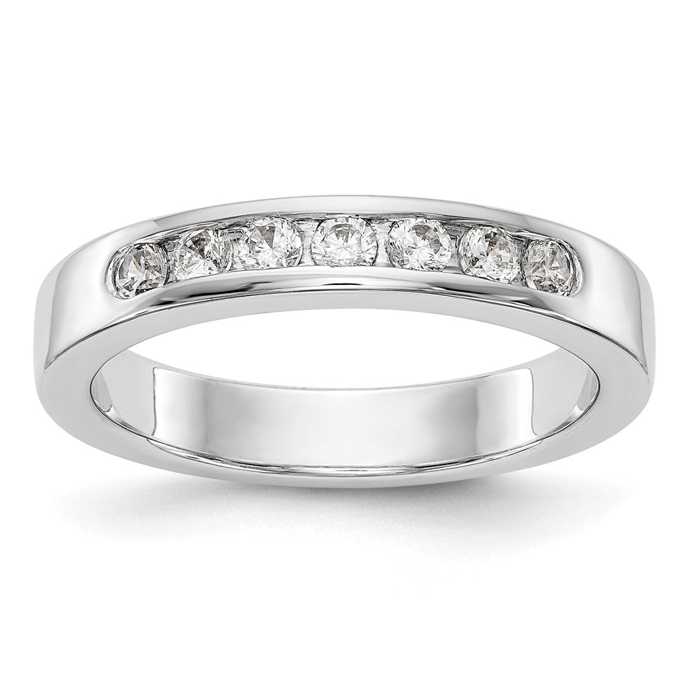 0.35ct. CZ Solid Real 14K White Gold 7-2.3mm Stone Channel Wedding Band Ring