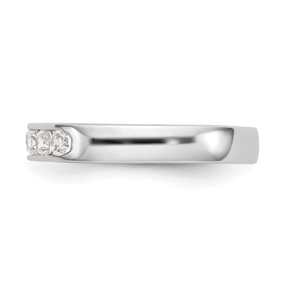 0.41ct. CZ Solid Real 14K White Gold 7-Stone Channel Wedding Band Ring