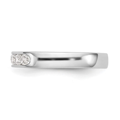 0.41ct. CZ Solid Real 14K White Gold 7-2.5mm Stone Channel Wedding Band Ring