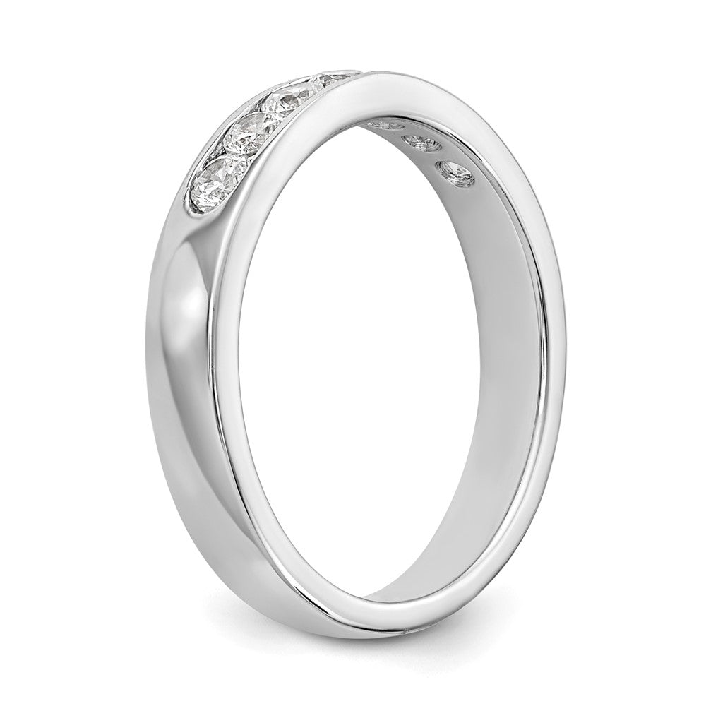 0.41ct. CZ Solid Real 14K White Gold 7-2.5mm Stone Channel Wedding Band Ring
