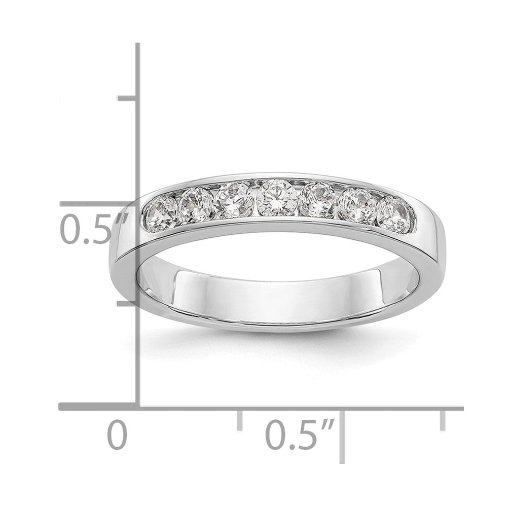 0.41ct. CZ Solid Real 14K White Gold 7-2.5mm Stone Channel Wedding Band Ring