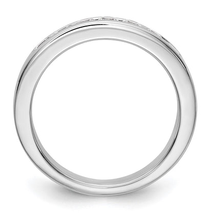 0.49ct. CZ Solid Real 14K White Gold 7-2.6mm Stone Channel Wedding Band Ring