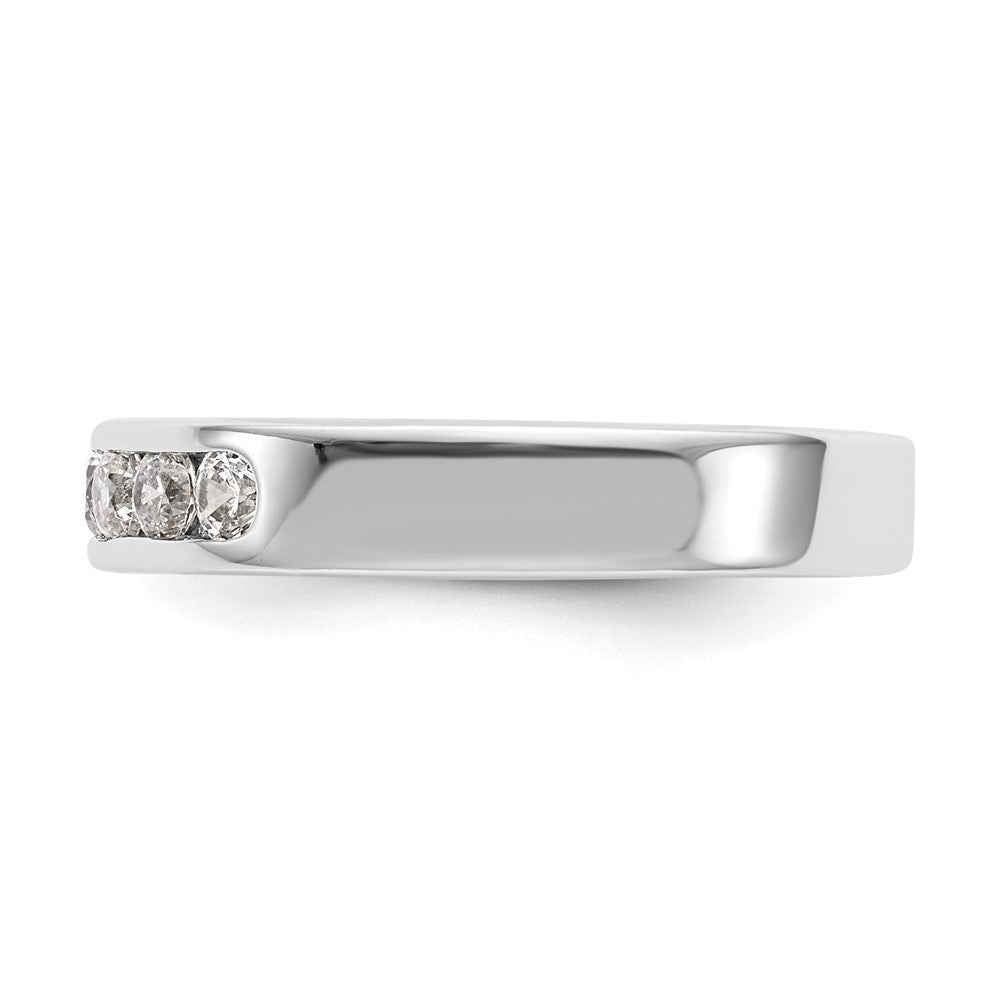 0.49ct. CZ Solid Real 14K White Gold 7-2.6mm Stone Channel Wedding Band Ring