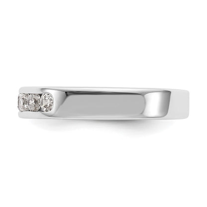 0.49ct. CZ Solid Real 14K White Gold 7-2.6mm Stone Channel Wedding Band Ring