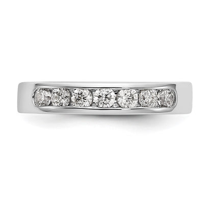 0.49ct. CZ Solid Real 14K White Gold 7-2.6mm Stone Channel Wedding Band Ring