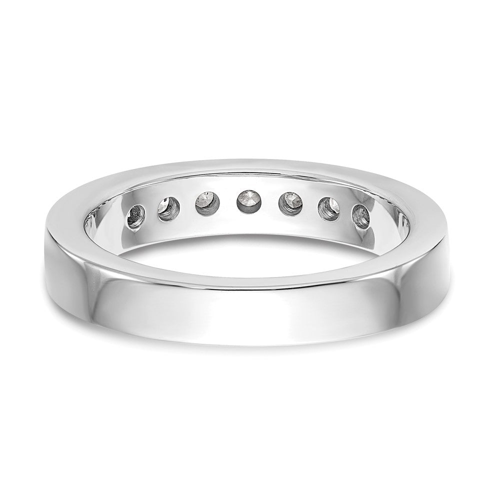 0.49ct. CZ Solid Real 14K White Gold 7-Stone Channel Wedding Band Ring