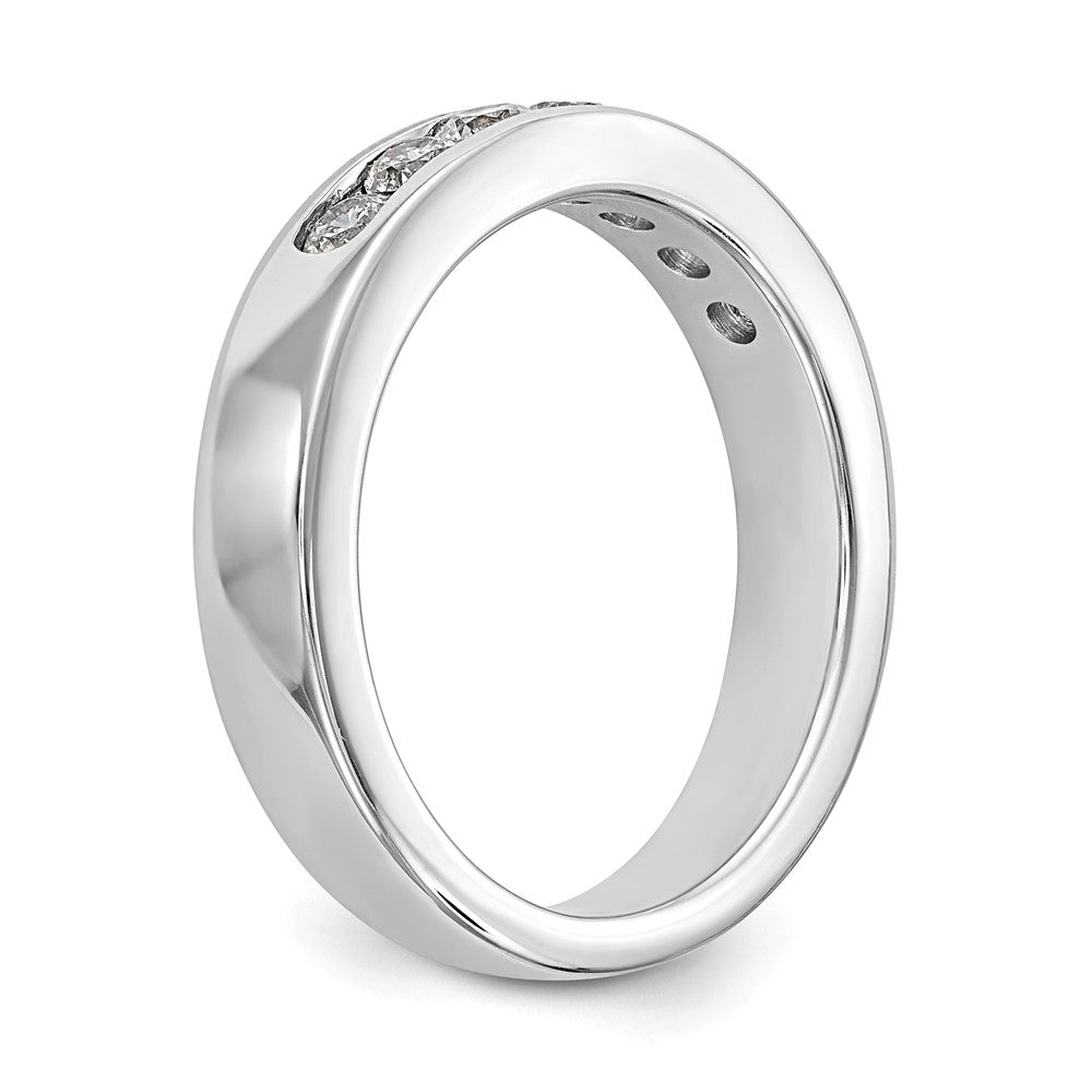 0.49ct. CZ Solid Real 14K White Gold 7-Stone Channel Wedding Band Ring