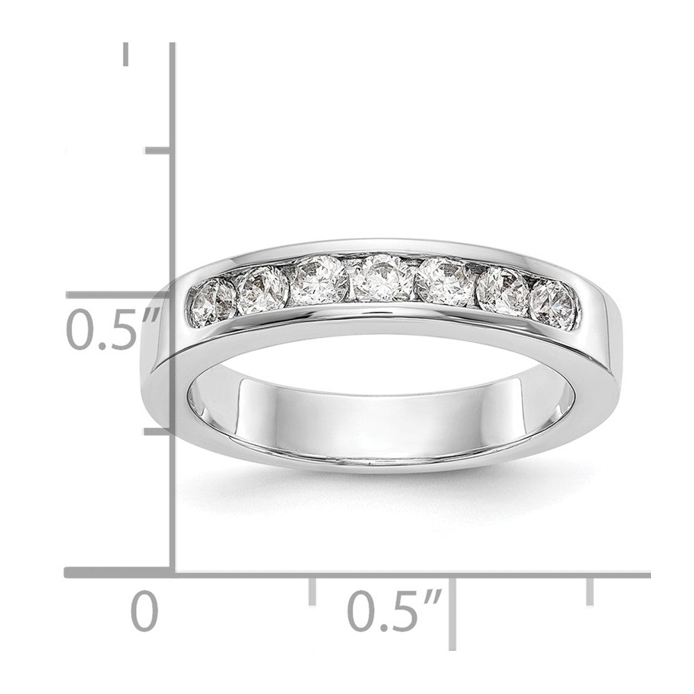 0.49ct. CZ Solid Real 14K White Gold 7-2.6mm Stone Channel Wedding Band Ring