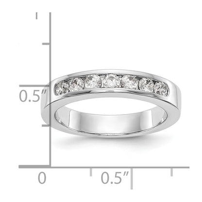 0.49ct. CZ Solid Real 14K White Gold 7-2.6mm Stone Channel Wedding Band Ring