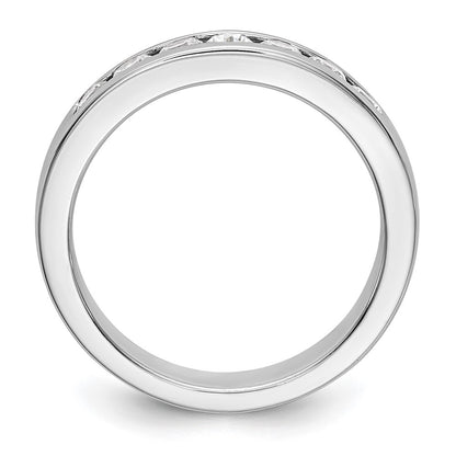 0.55ct. CZ Solid Real 14K White Gold 7-2.7mm Stone Channel Wedding Band Ring