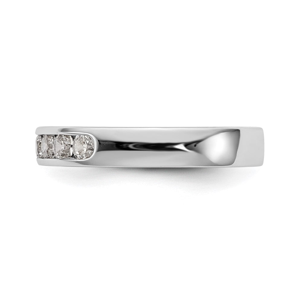 0.55ct. CZ Solid Real 14K White Gold 7-Stone Channel Wedding Band Ring