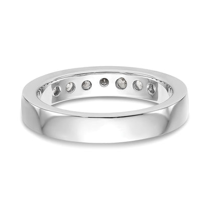 0.55ct. CZ Solid Real 14K White Gold 7-Stone Channel Wedding Band Ring