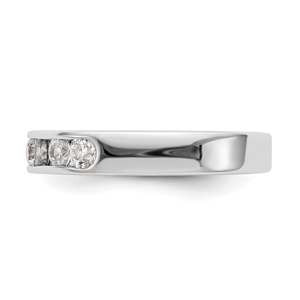 0.63ct. CZ Solid Real 14K White Gold 7-Stone Channel Wedding Band Ring
