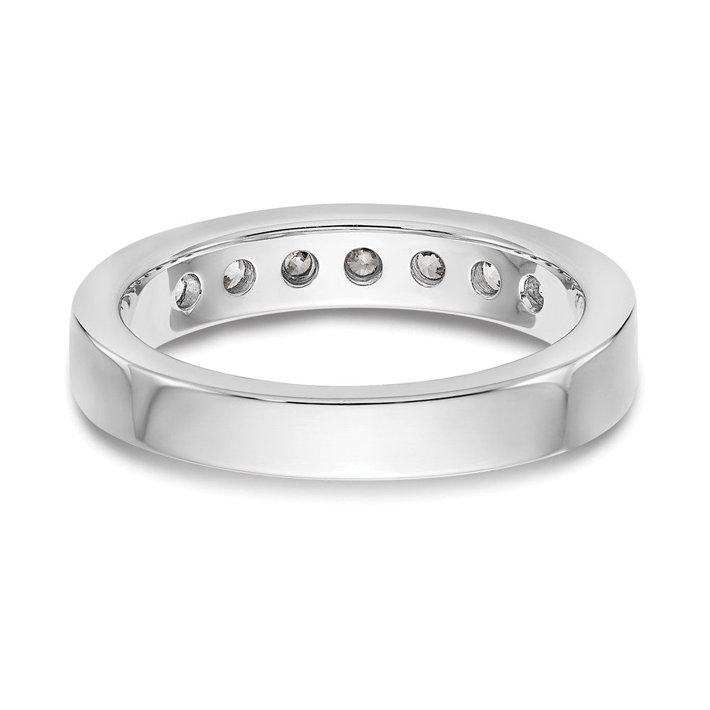 0.63ct. CZ Solid Real 14K White Gold 7-2.8mm Stone Channel Wedding Band Ring