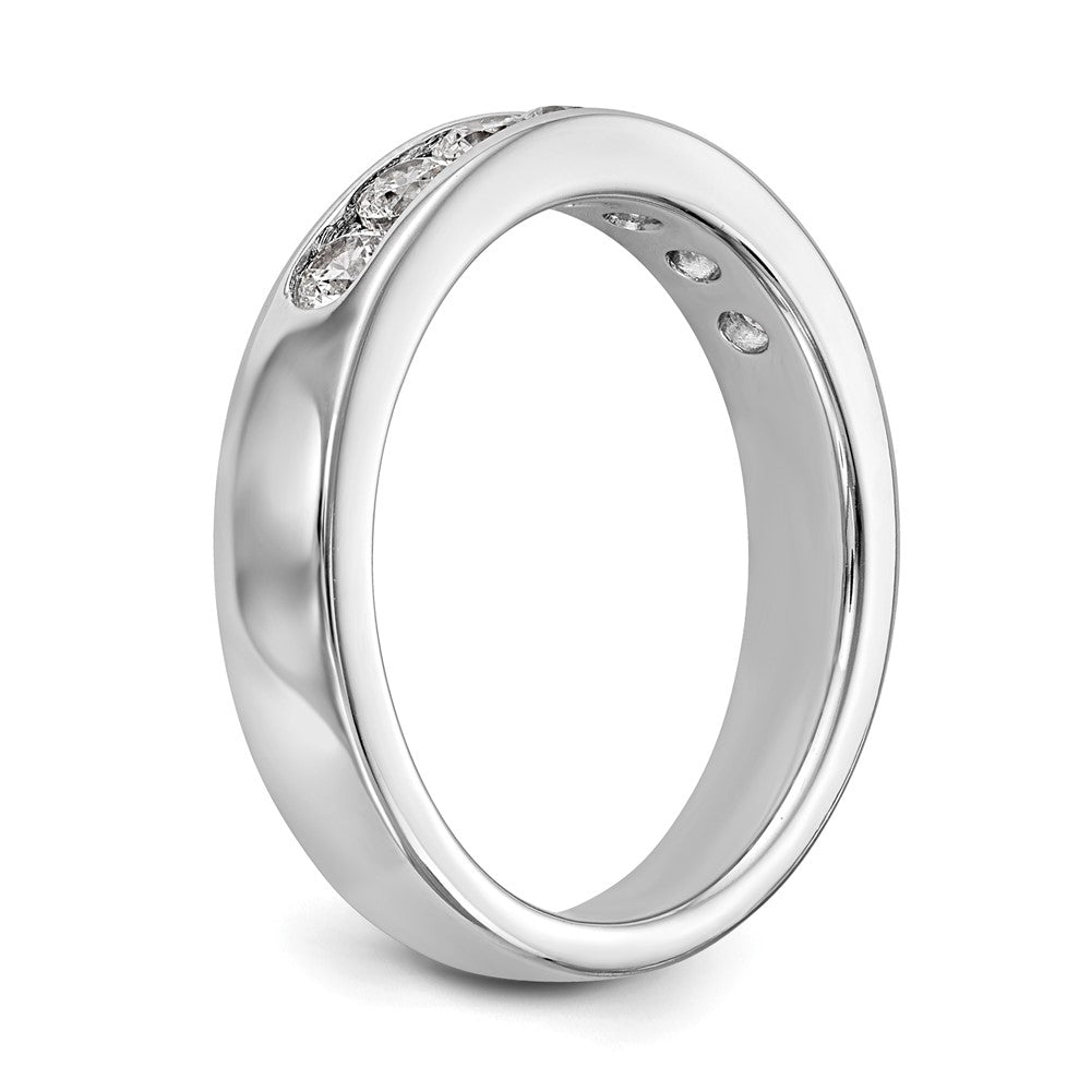 0.63ct. CZ Solid Real 14K White Gold 7-Stone Channel Wedding Band Ring