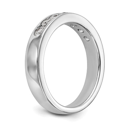 0.63ct. CZ Solid Real 14K White Gold 7-Stone Channel Wedding Band Ring