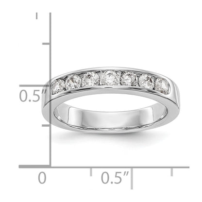 0.63ct. CZ Solid Real 14K White Gold 7-2.8mm Stone Channel Wedding Band Ring